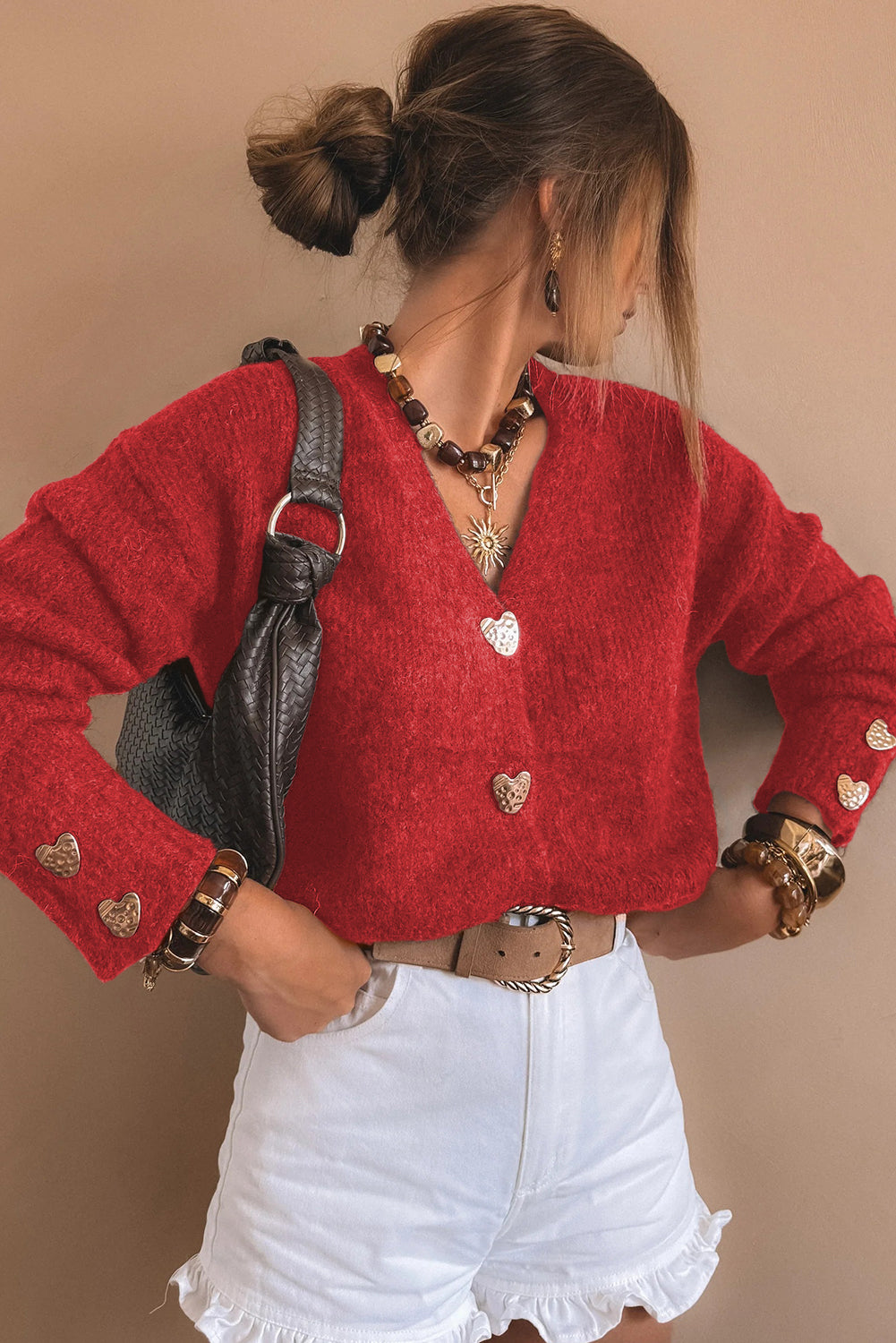 Cardigan with Heart Buttons
