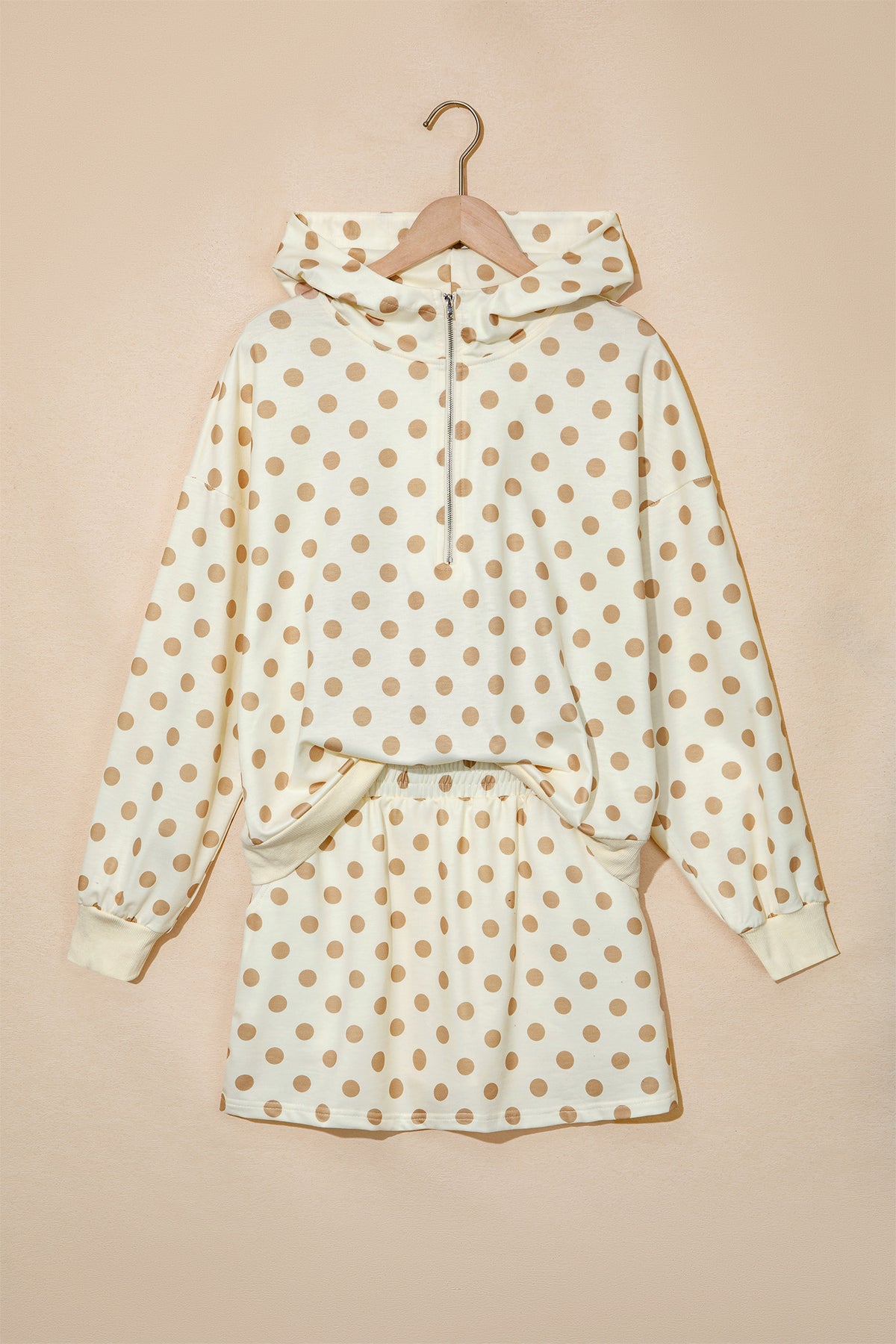 Polka Dot Hoodie & Mini Skort Set