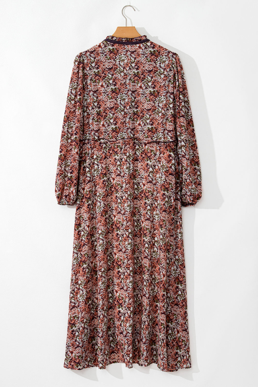 Brown Floral Midi Dress