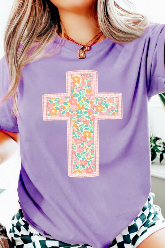 Floral Cross Easter Tee