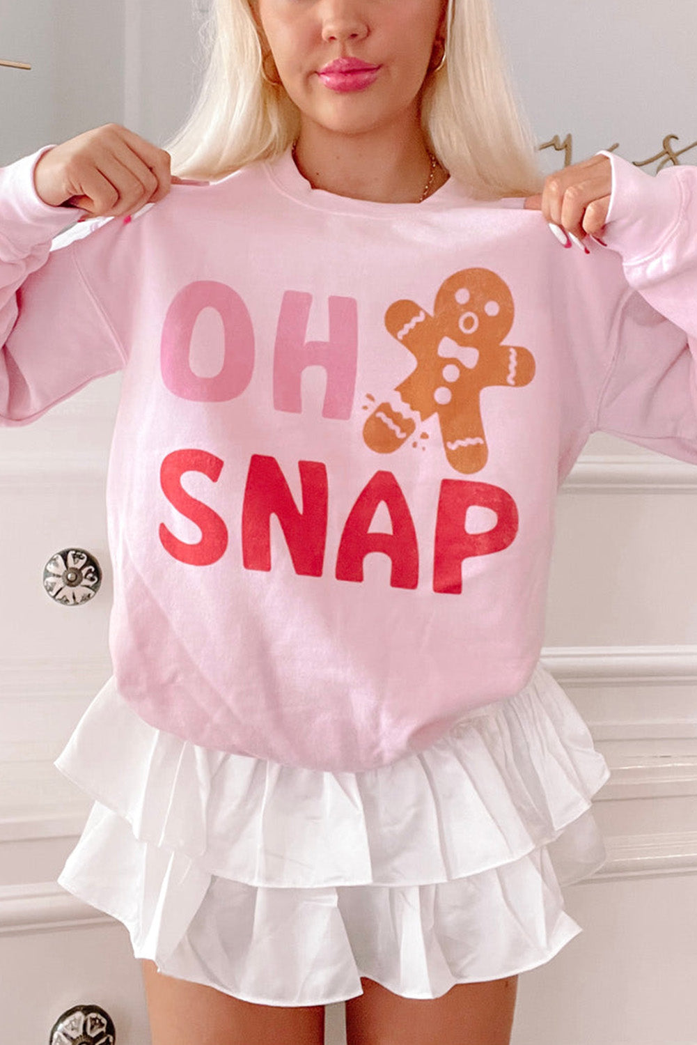 Pink OH SNAP Gingerbread Christmas Sweatshirt