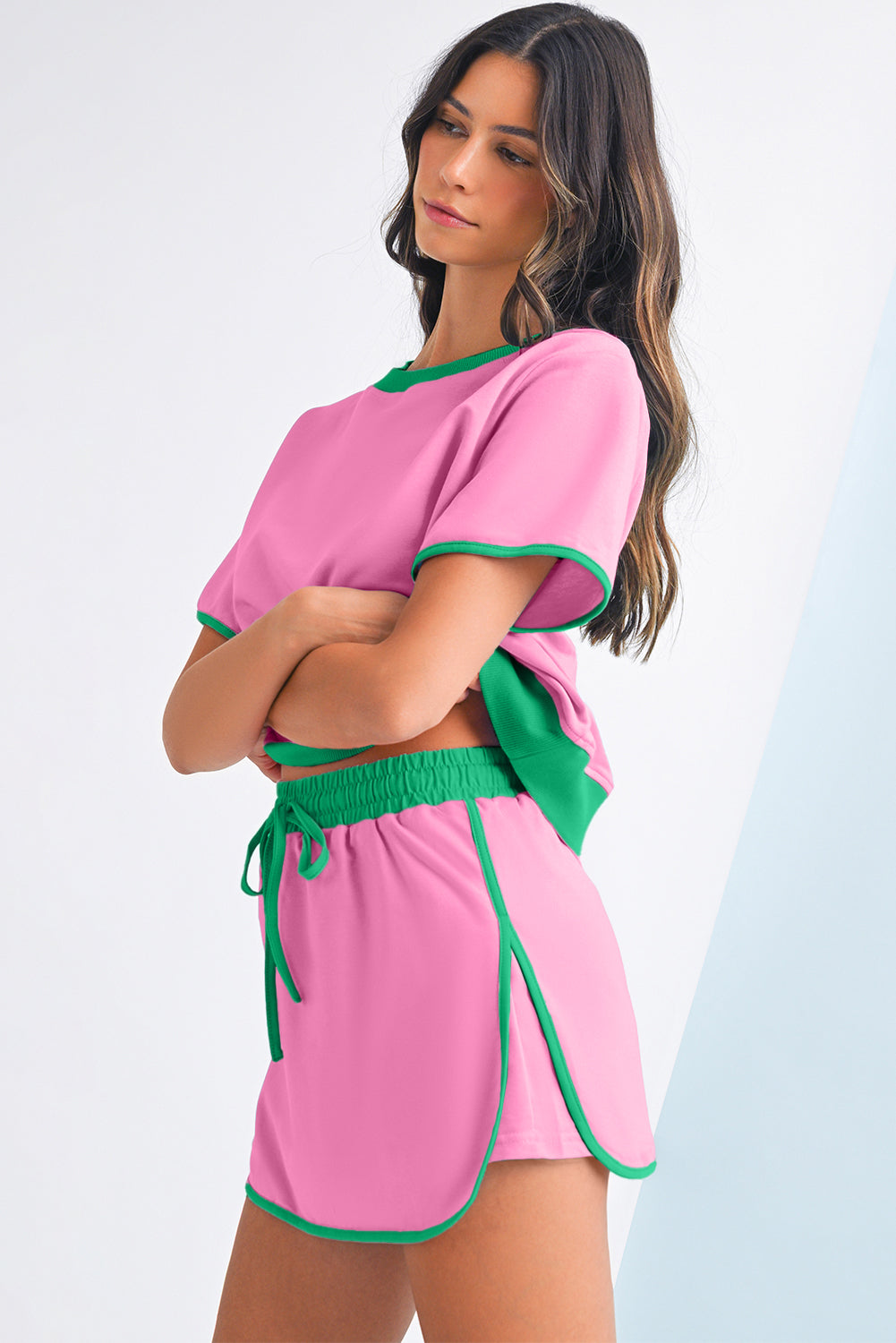 Contrast Trim Skort Set