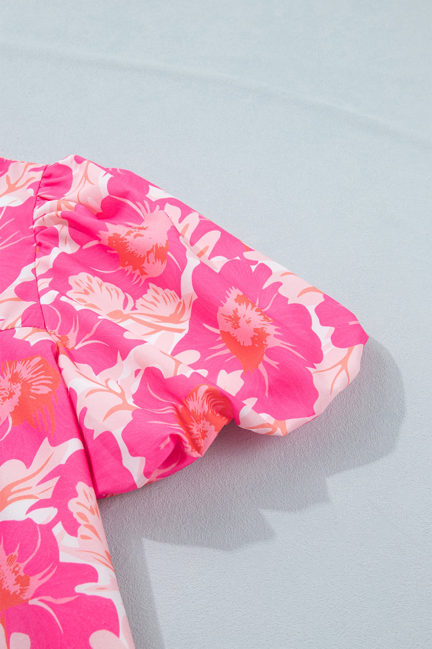 Bubble Sleeve Floral Blouse