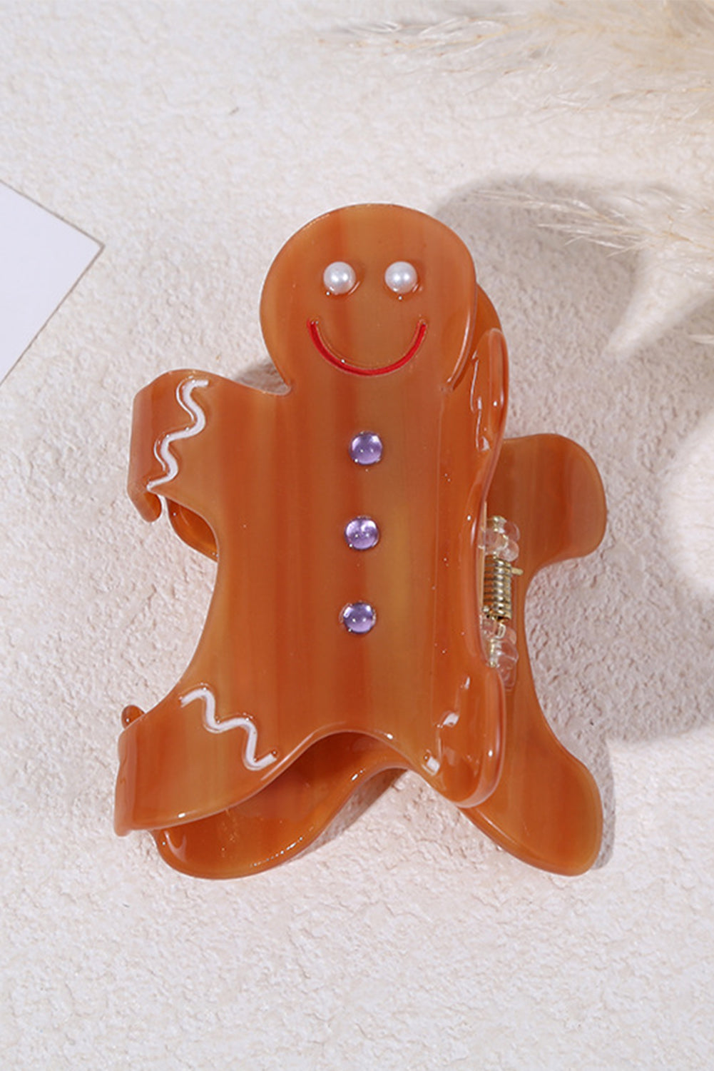 Gingerbread Man Hair Claw Clip
