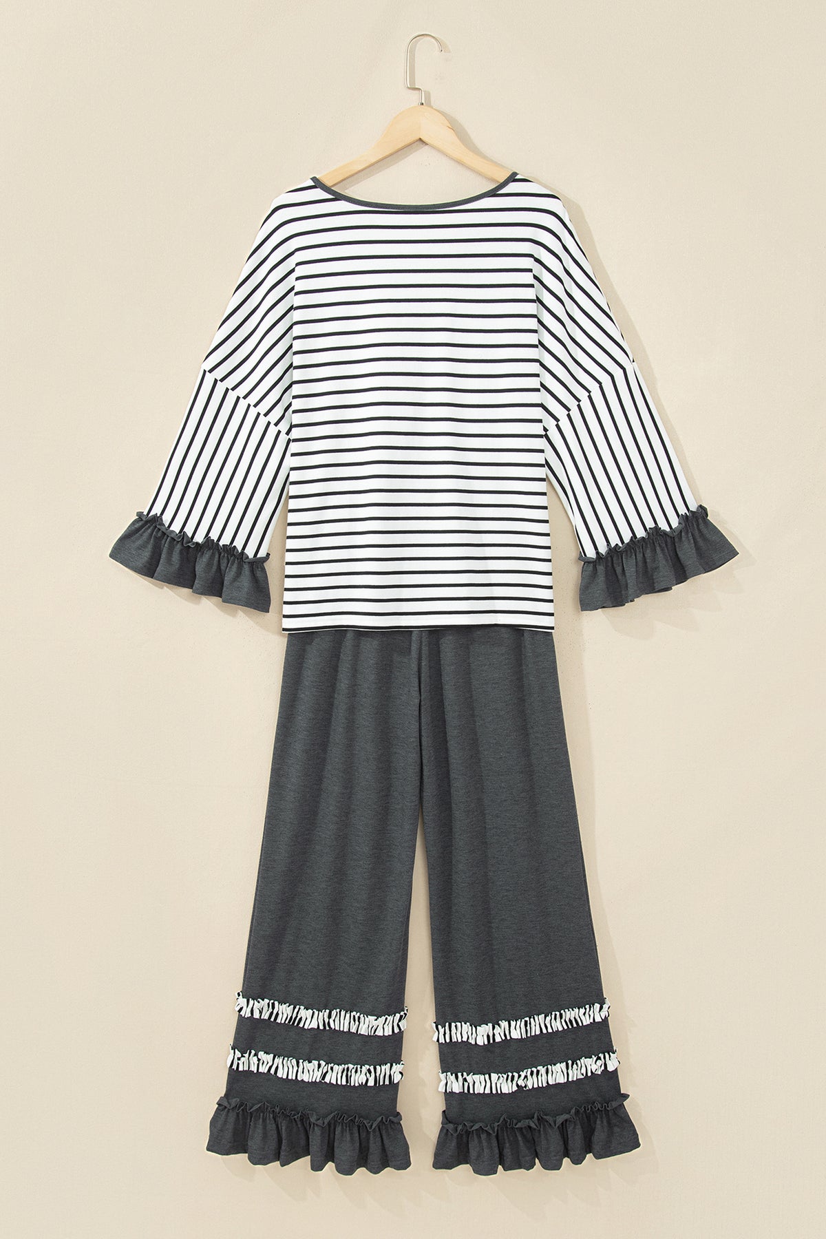 Ruffle Trim Top and Pants Set
