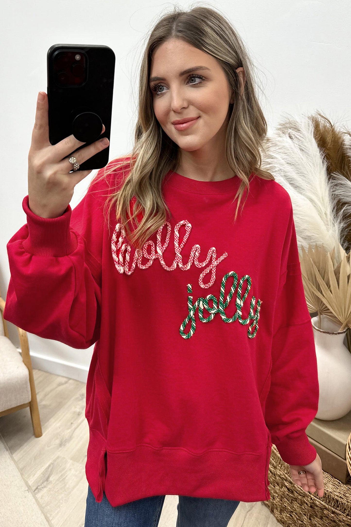 Red Holly Jolly Sweatshirt
