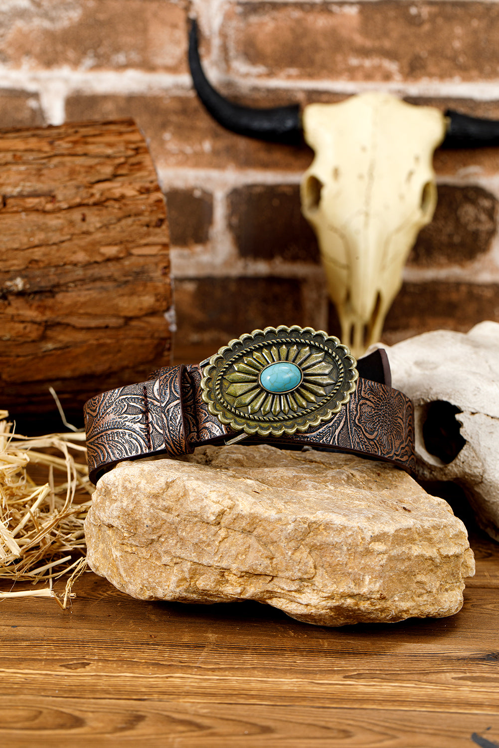 Turquoise Vegan Leather Belt