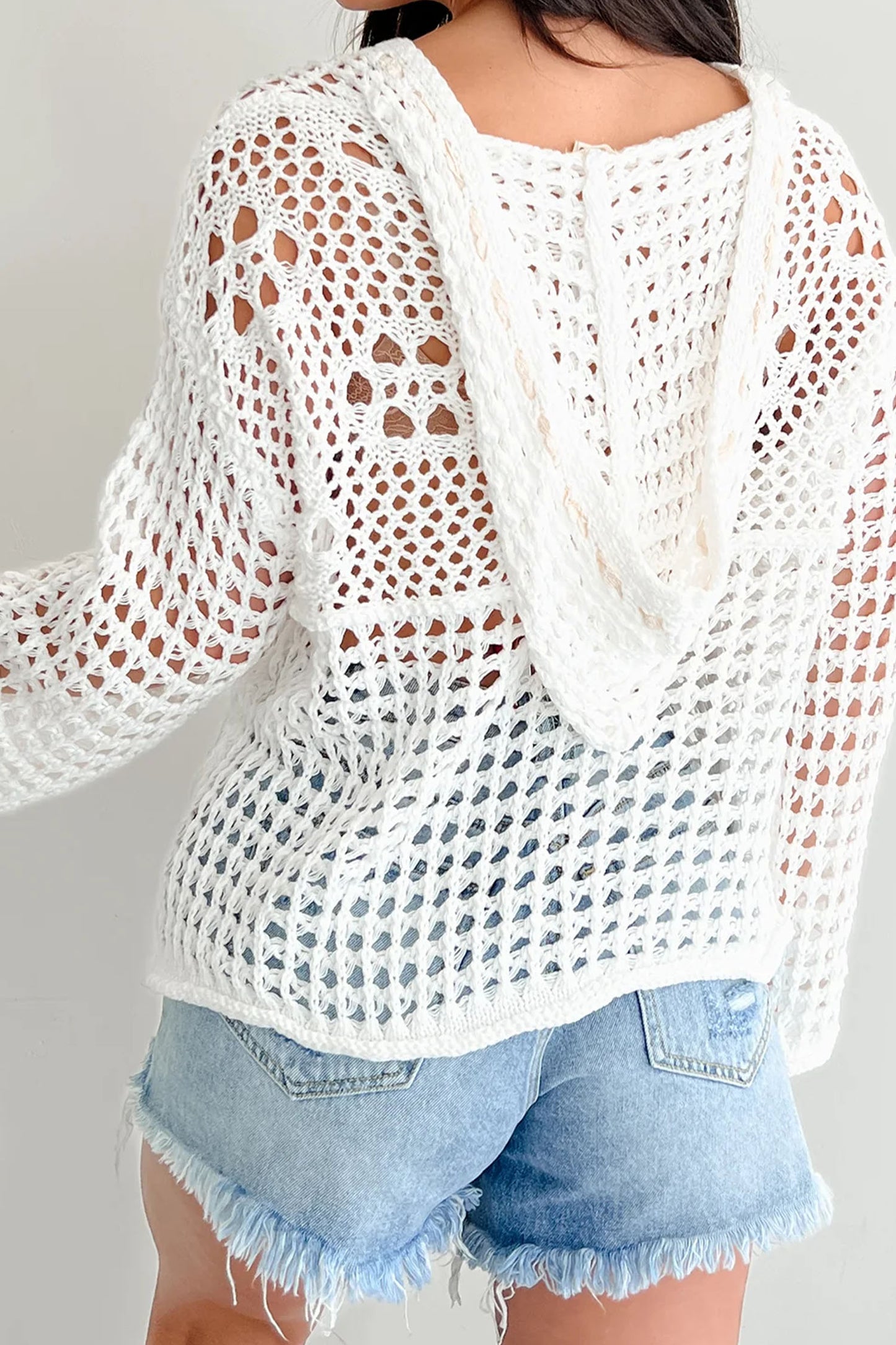 Crochet Knit American Flag Hoodie