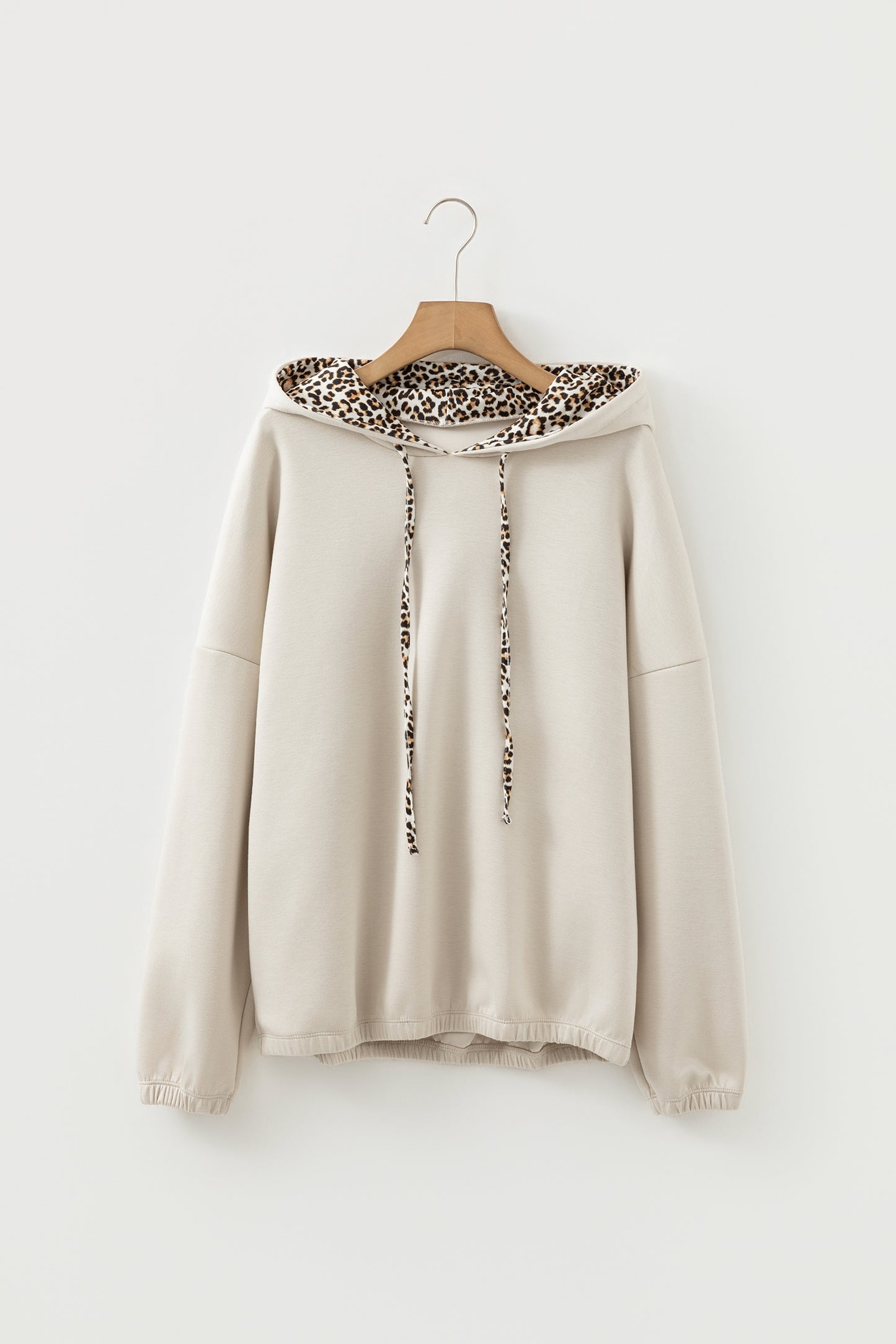 Leopard Trim Hoodie