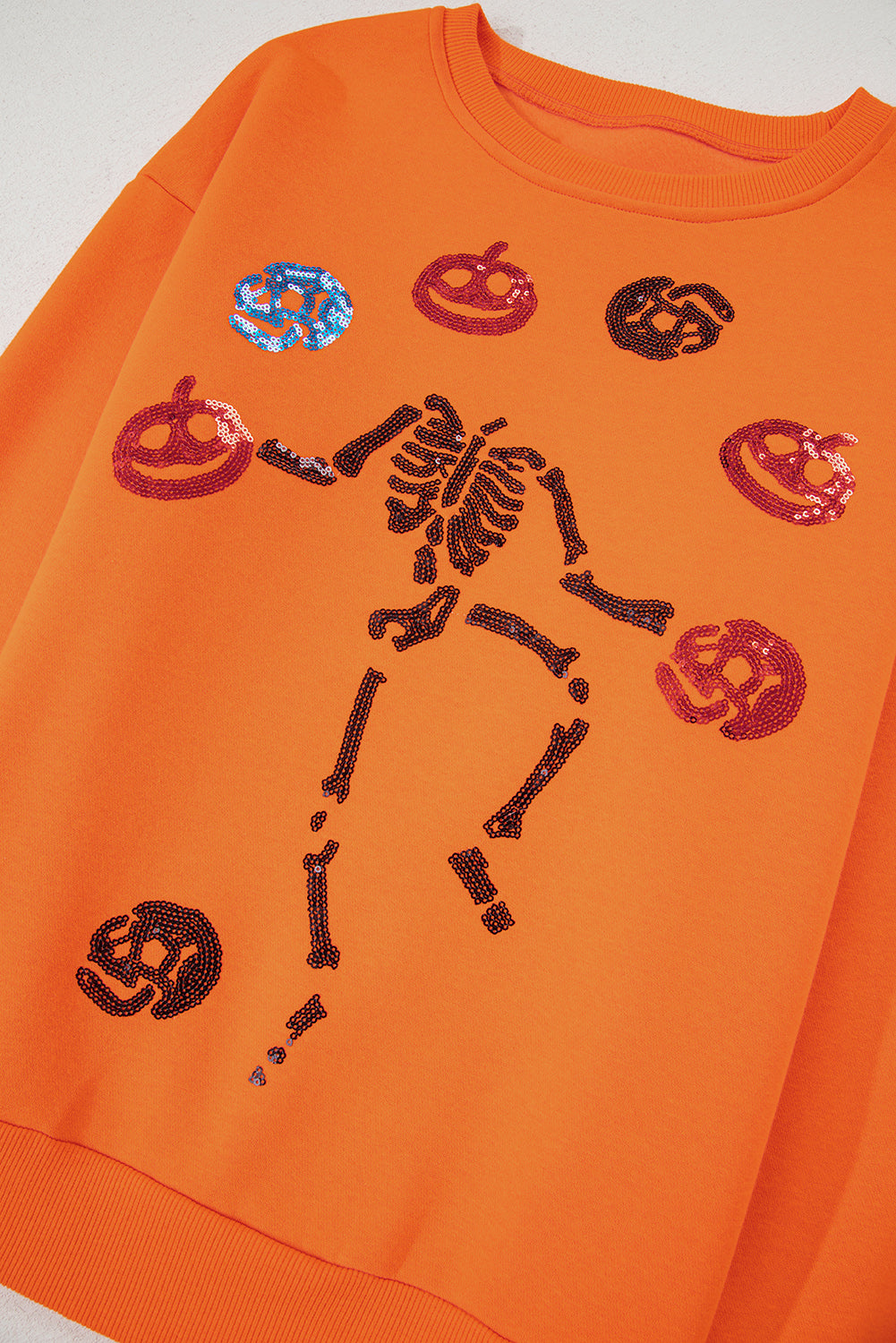 Sequin Juggling Skeleton Halloween Sweatshirt