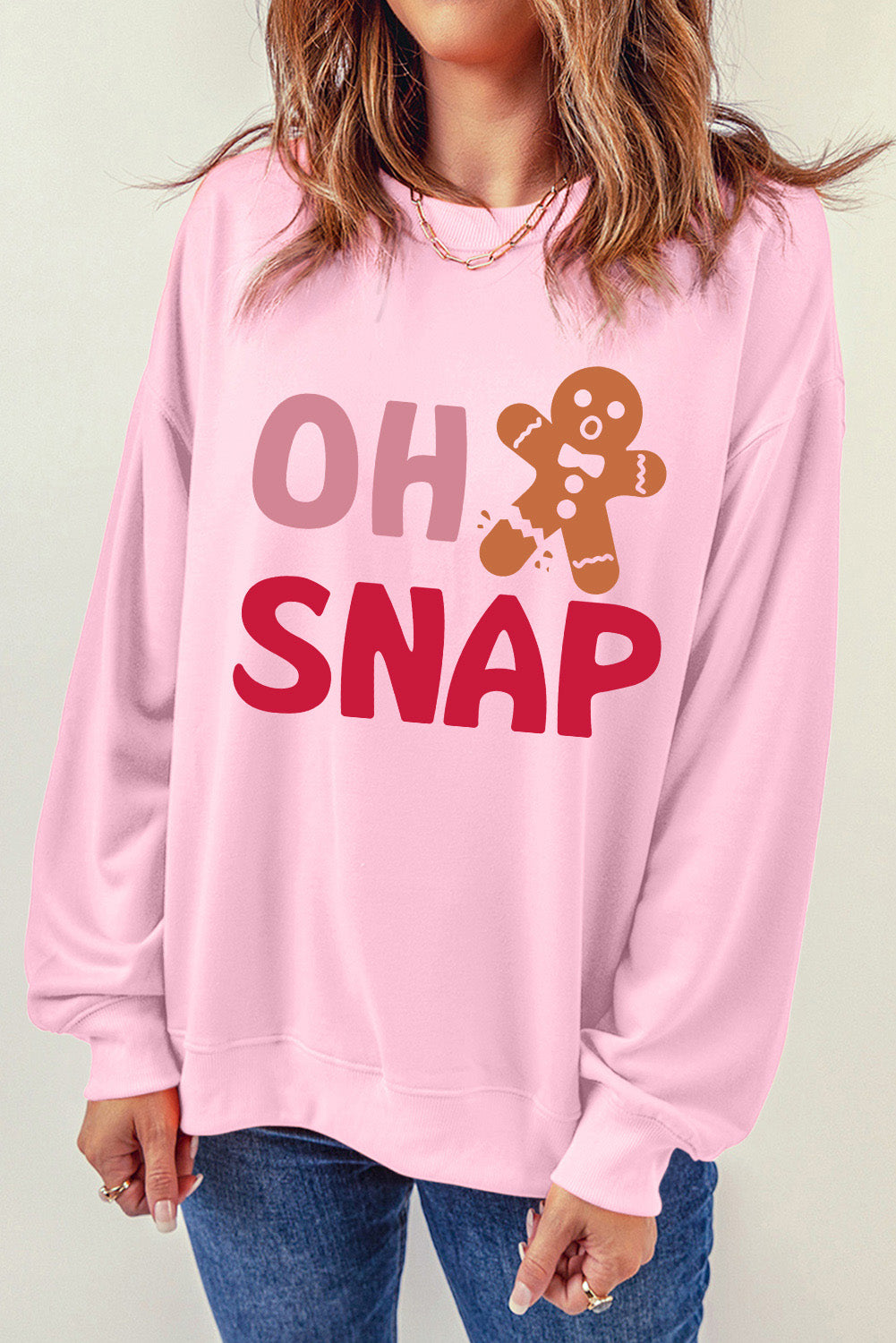 Pink OH SNAP Gingerbread Christmas Sweatshirt