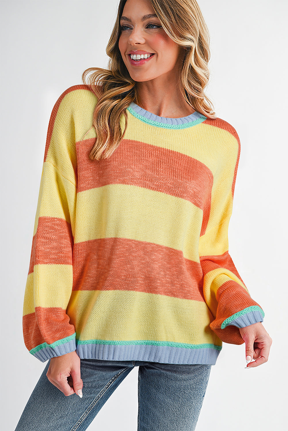 Yellow Stripe Oversized Sweater