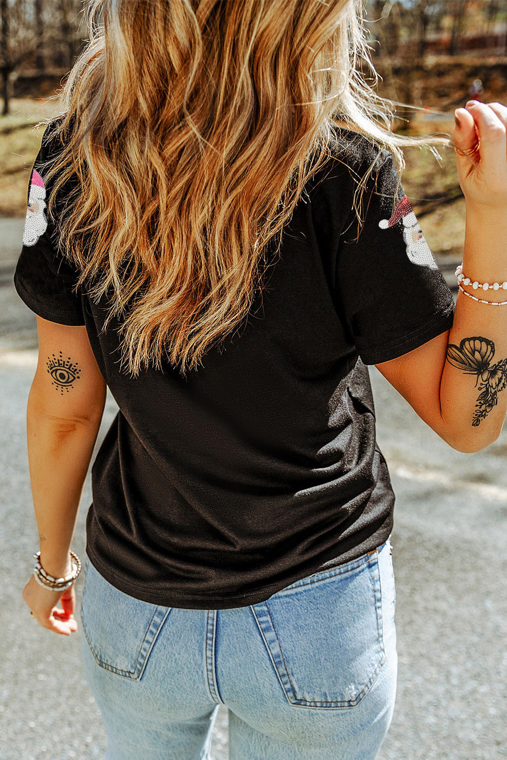 Sequin Santas T Shirt