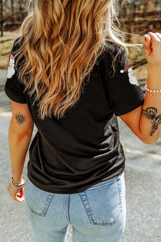 Sequin Santas T Shirt