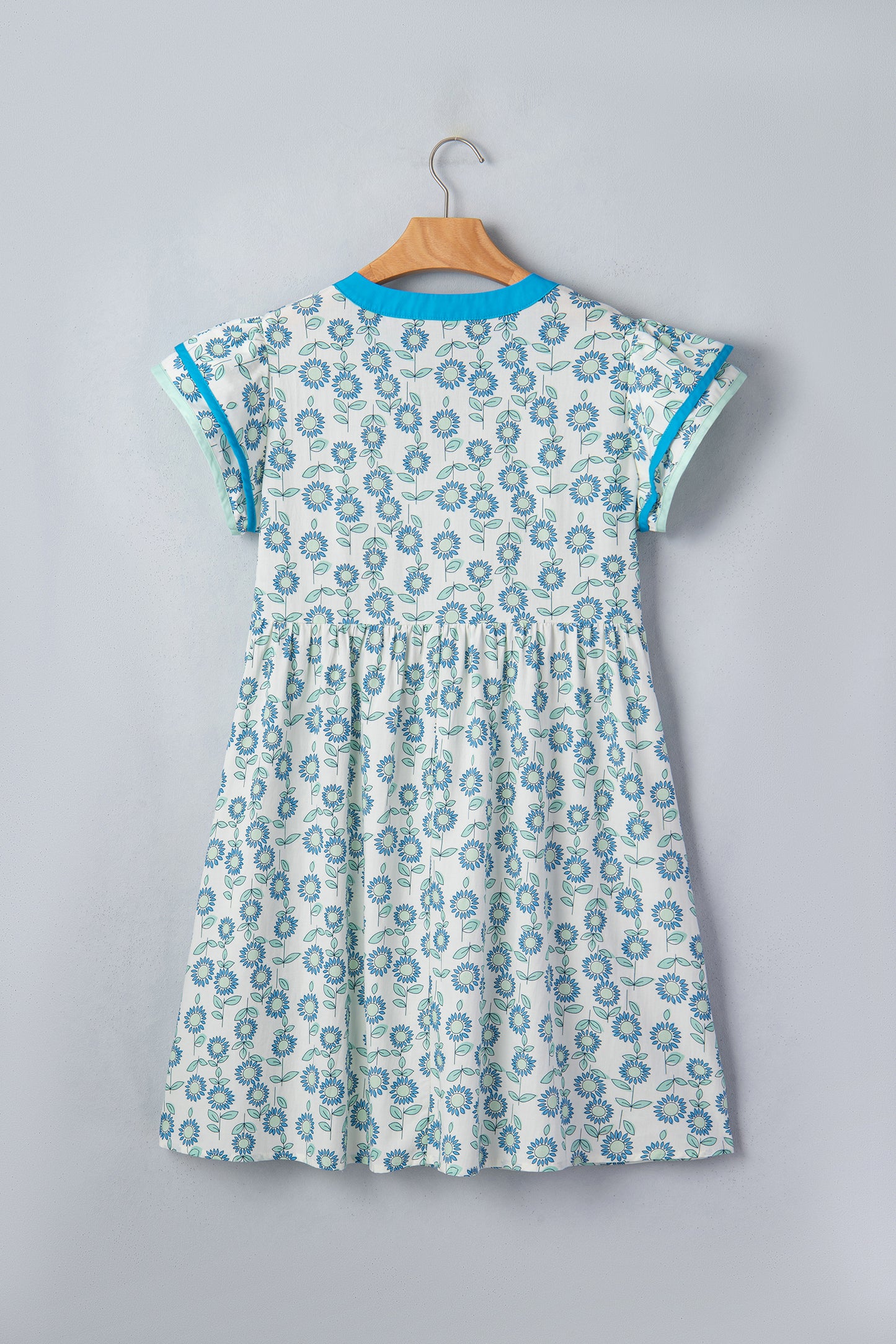 Sunflower Printed Flutter Sleeve Mini Dress