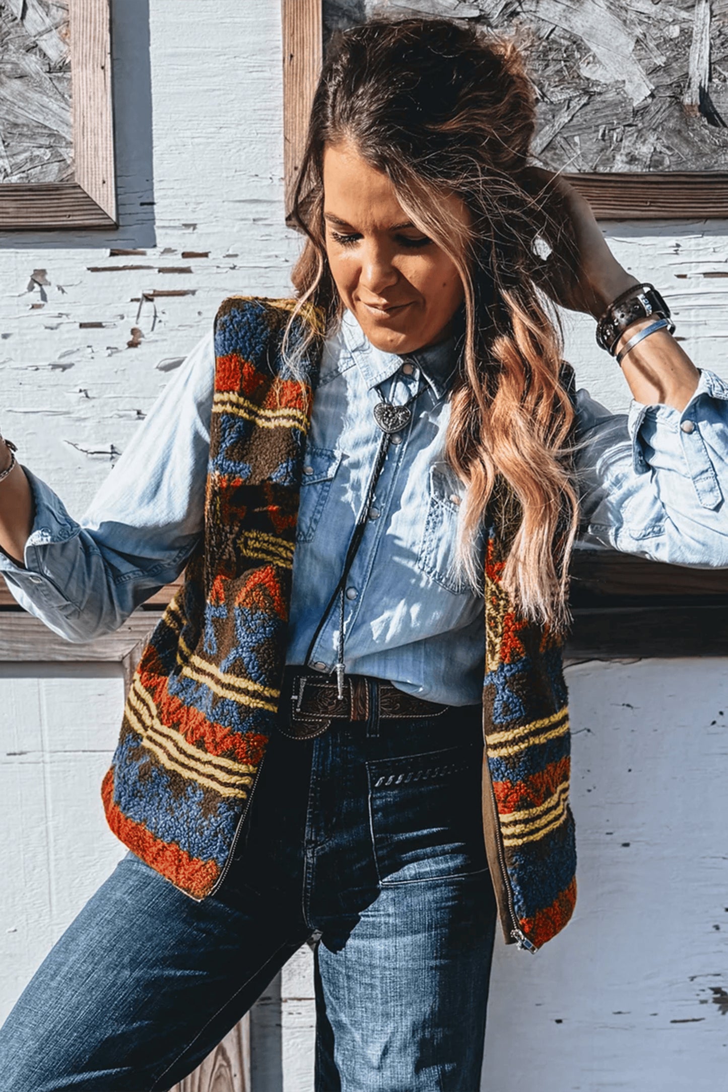 Western Print Vest