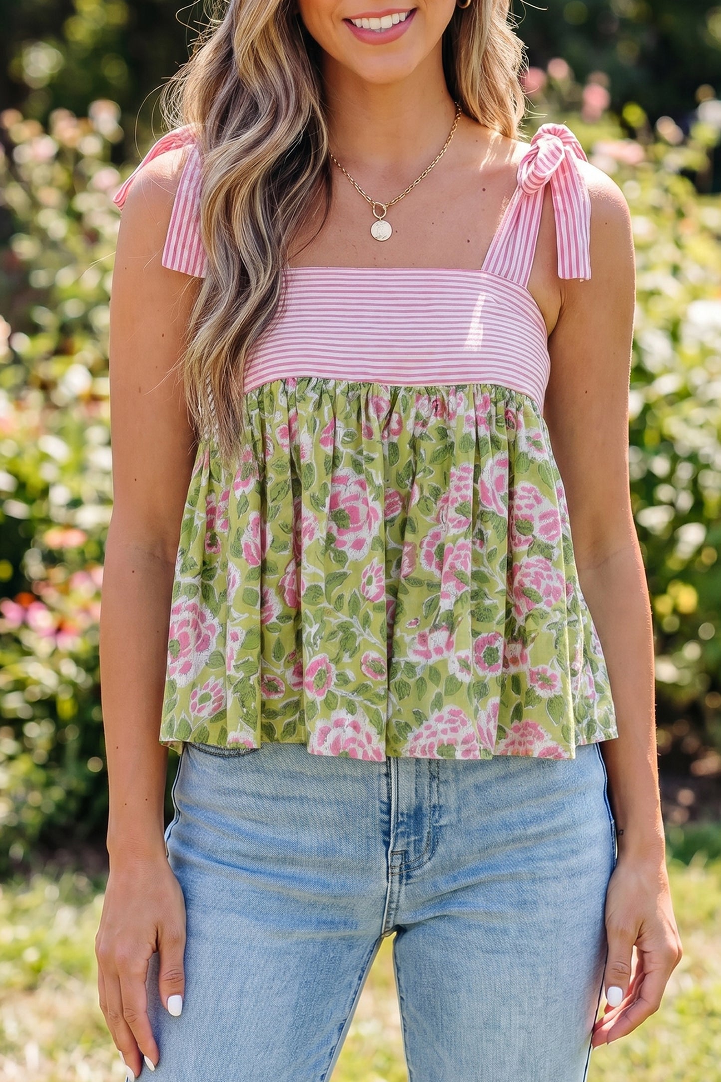 Boho Floral Babydoll Top