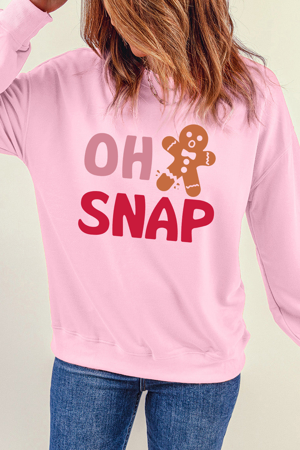 Pink OH SNAP Gingerbread Christmas Sweatshirt