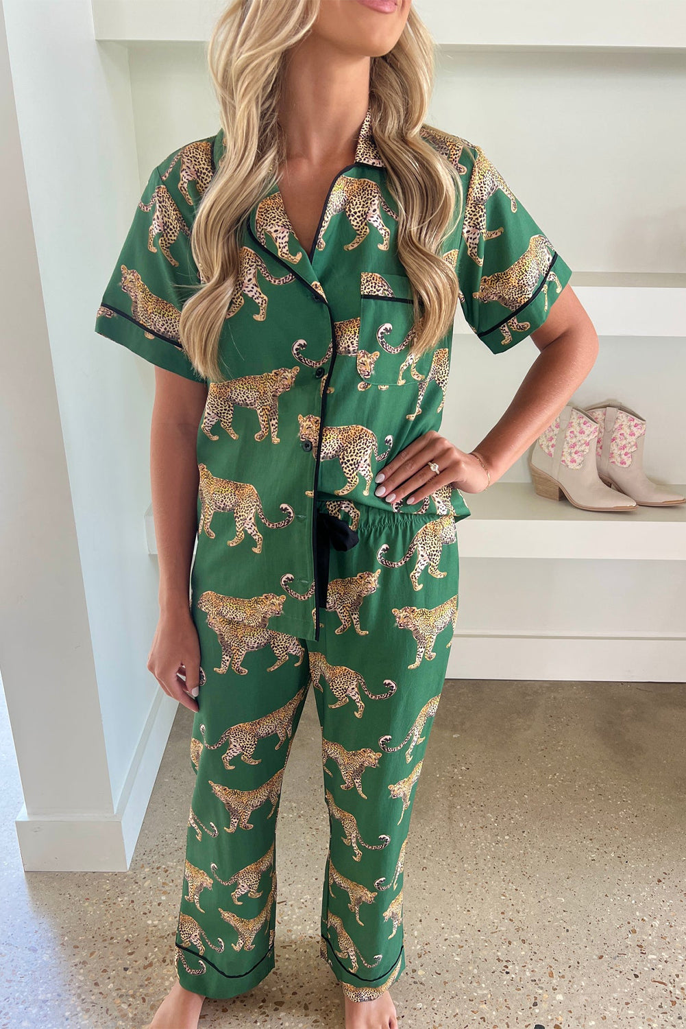 Cheetah Print Pajama Set