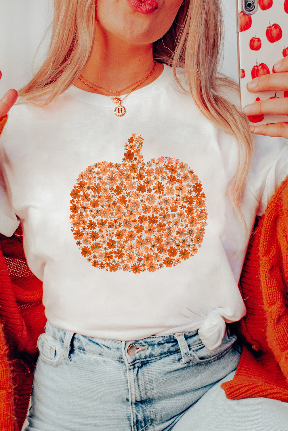 Floral Pumpkin Tee