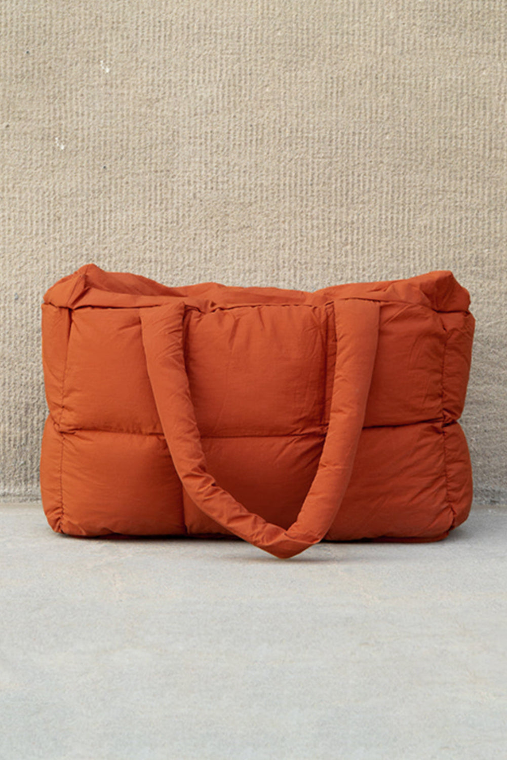 Quilted Puffy Zipped Tote Bag