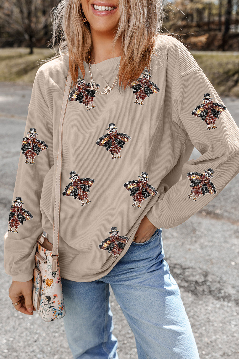 Sequin Turkeys Thanksgiving Sweatshirt