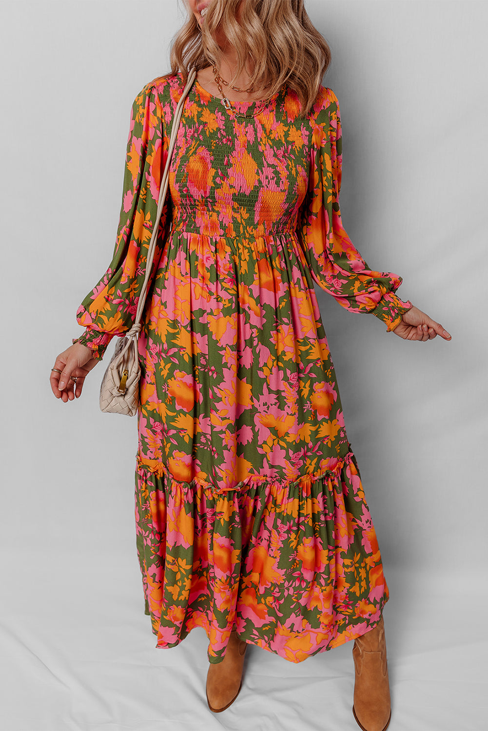 Fall Floral Tiered Dress