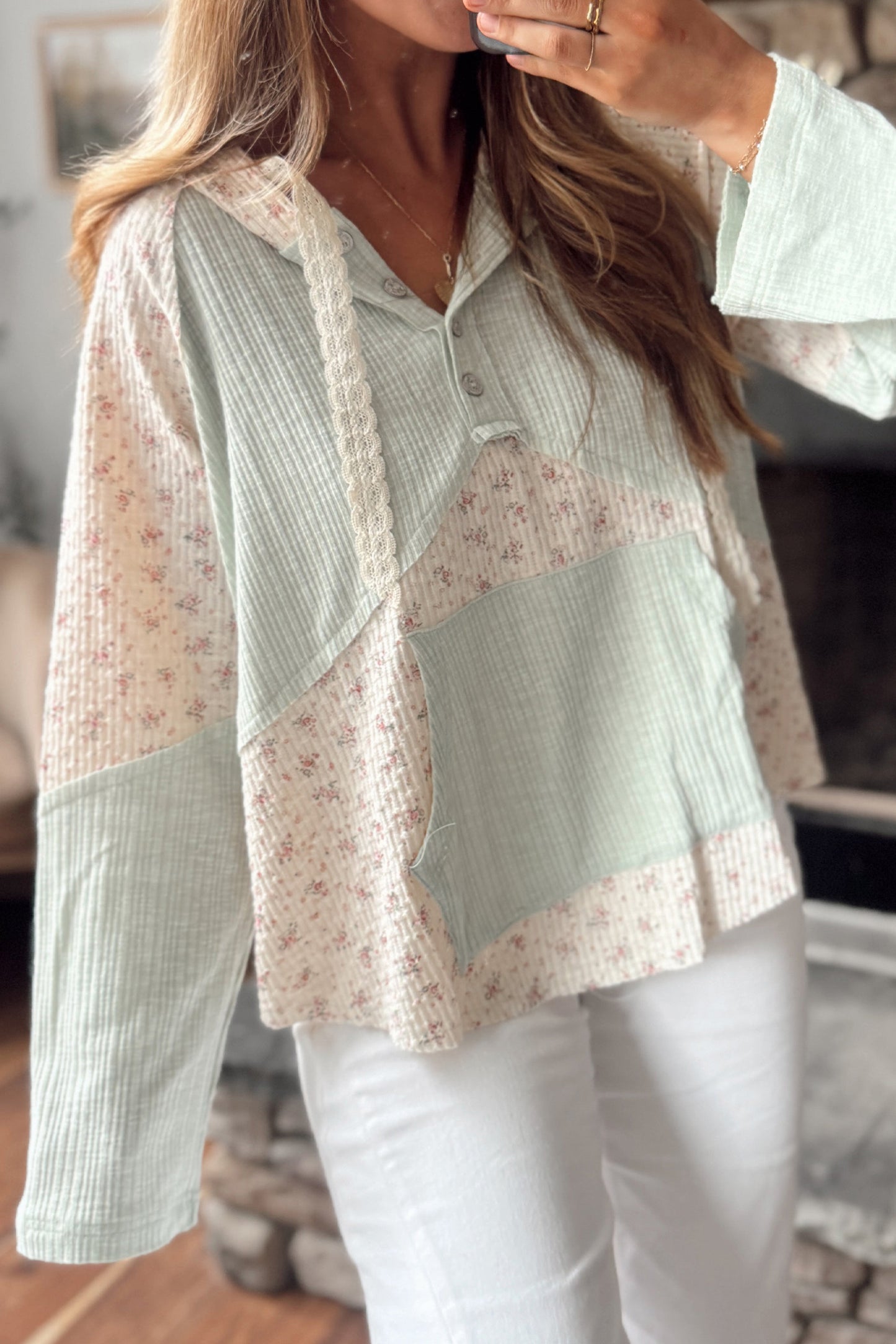Floral Patchwork Hoodie