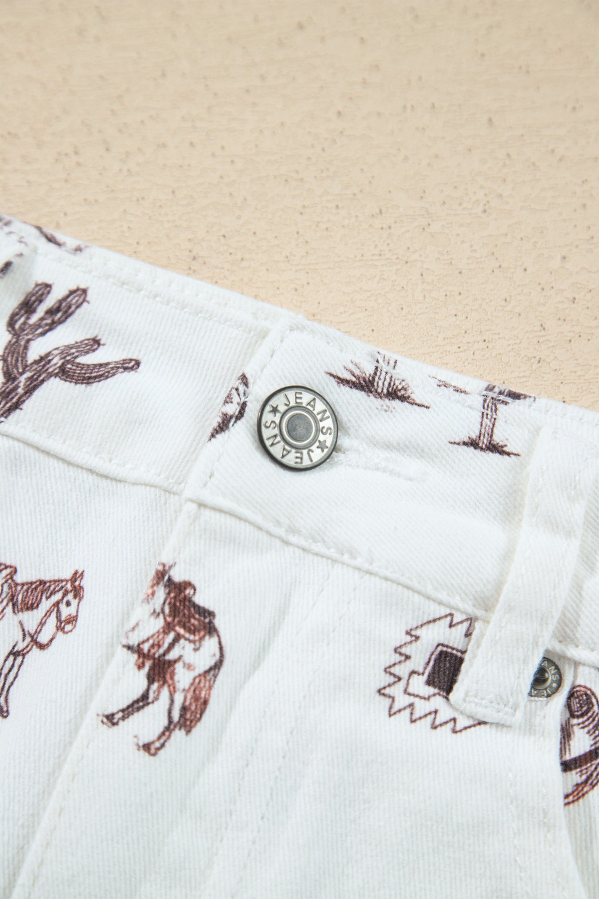 Western Print Denim Skirt