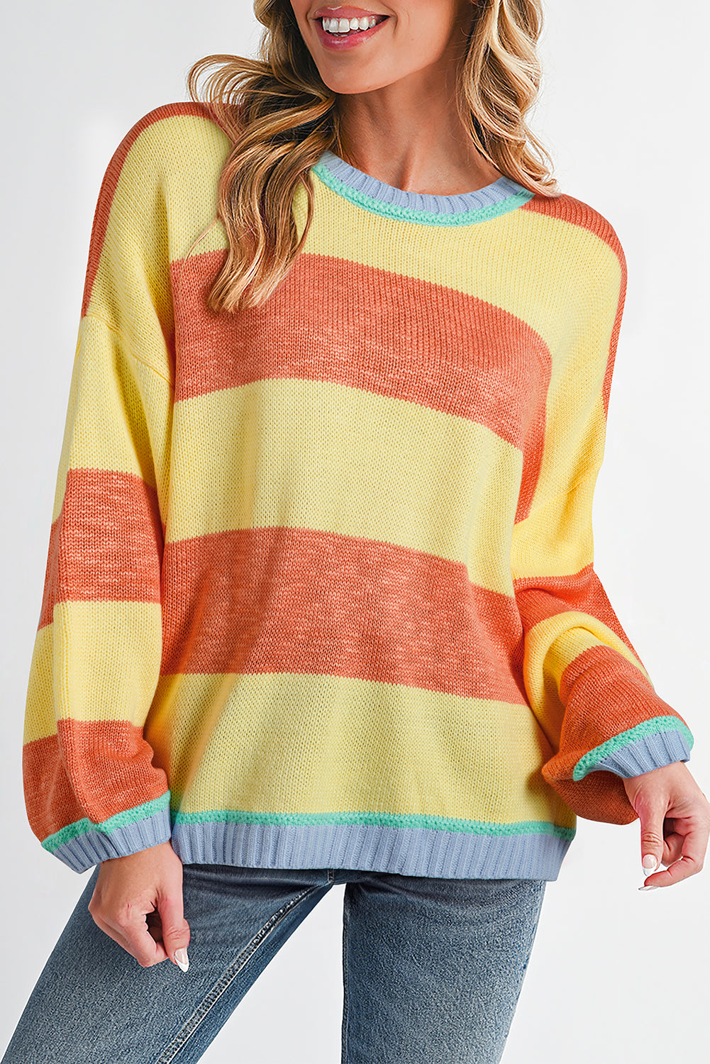 Yellow Stripe Oversized Sweater