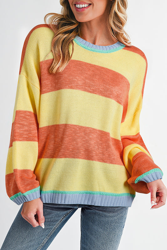 Yellow Stripe Oversized Sweater