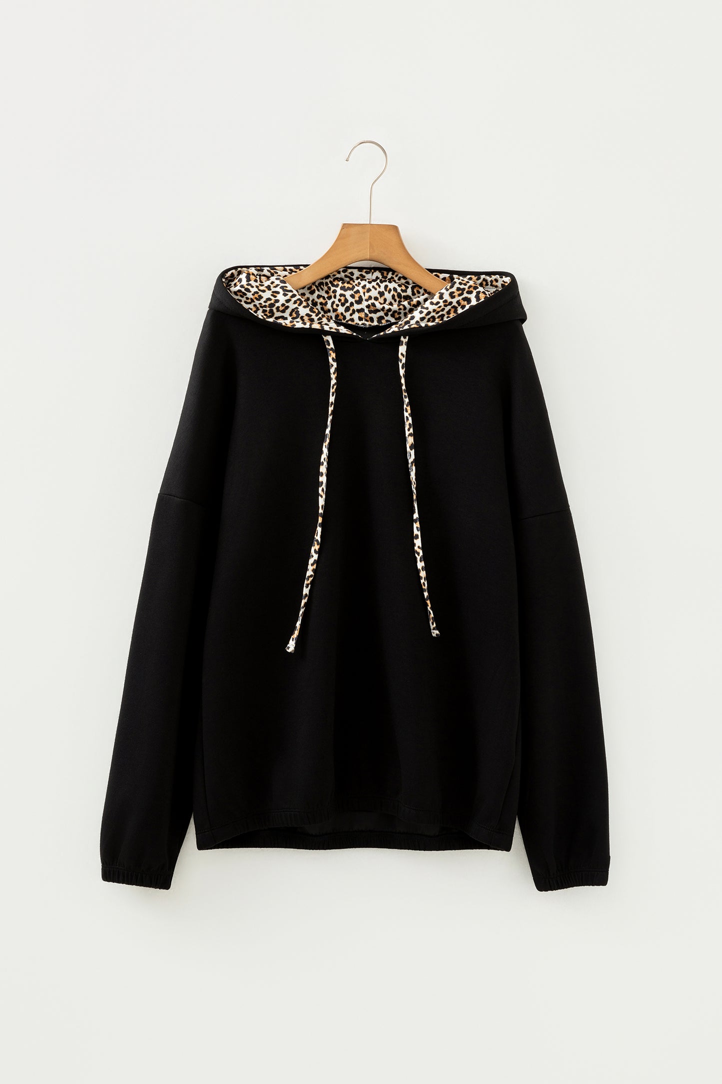Leopard Trim Hoodie