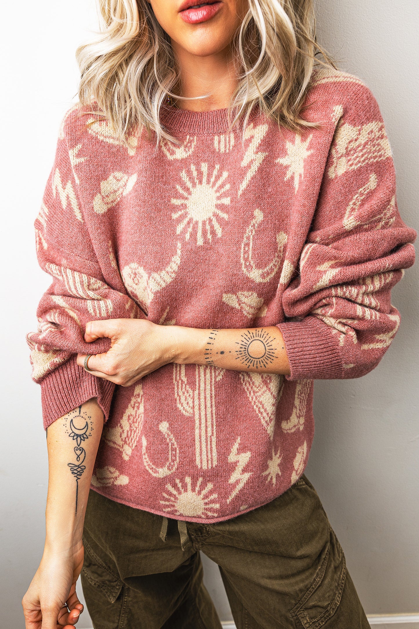 Peach Blossom Western Sweater