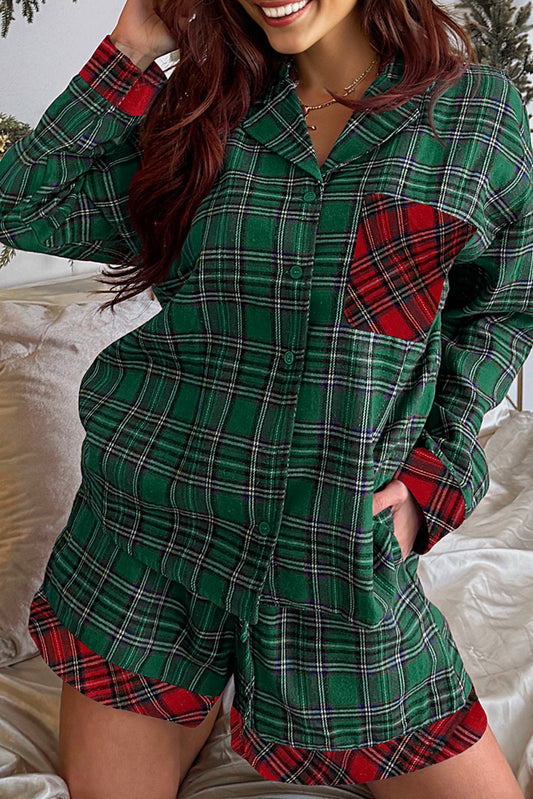 Plaid Flannel Christmas Pajama Set