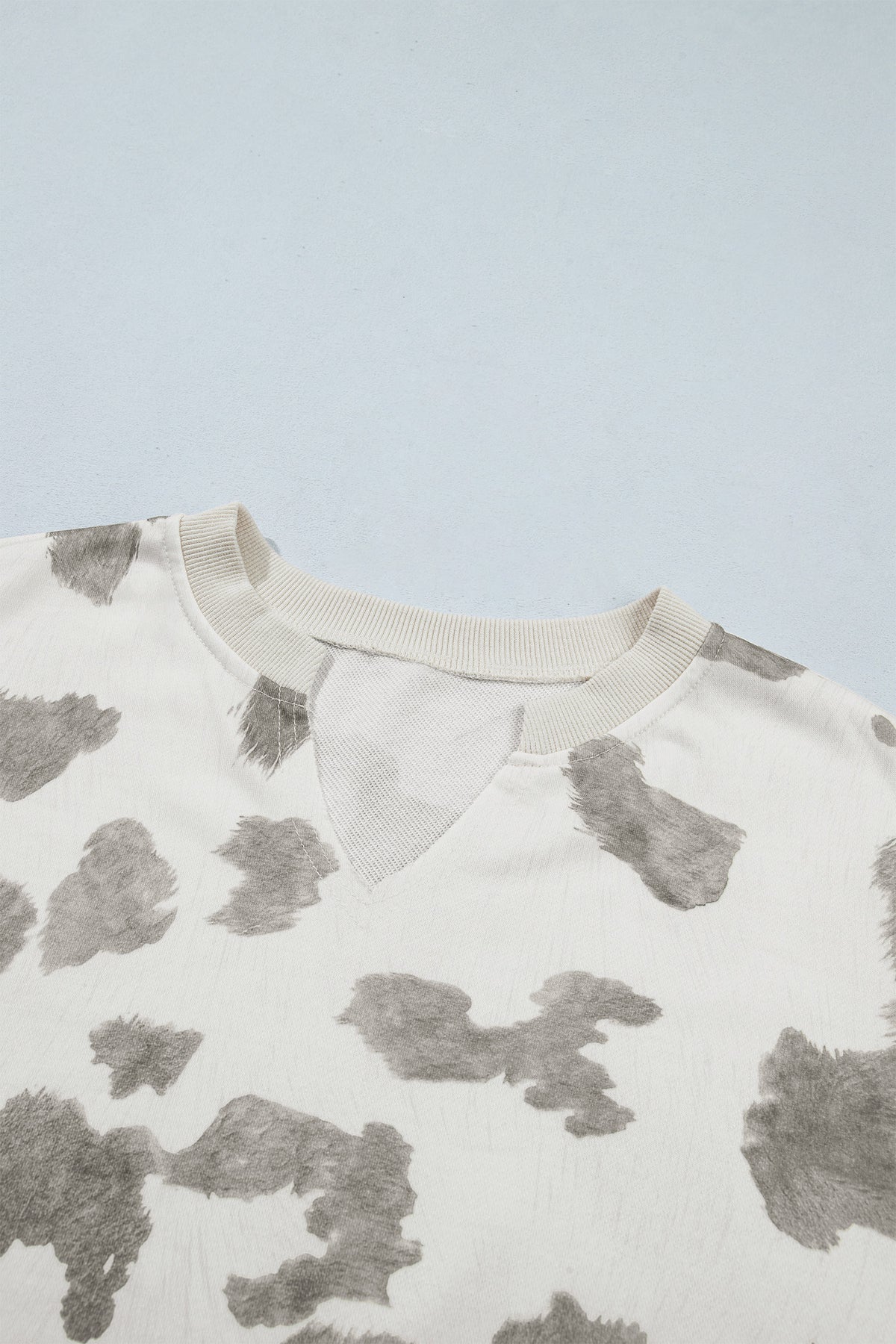 Grey Cow Print Western Two-Piece Set