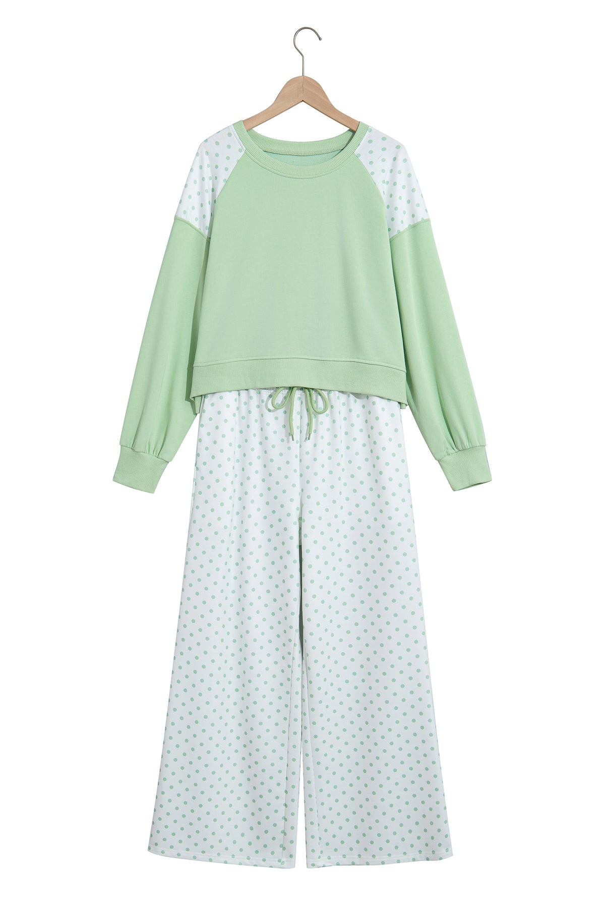 Polka Dot Patchwork Pants Set