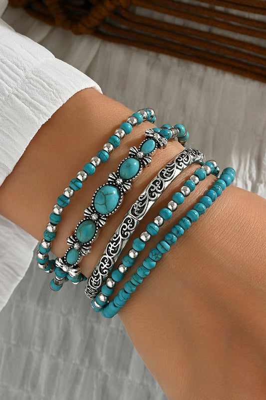 Boho Turquoise Beaded Bracelet Set