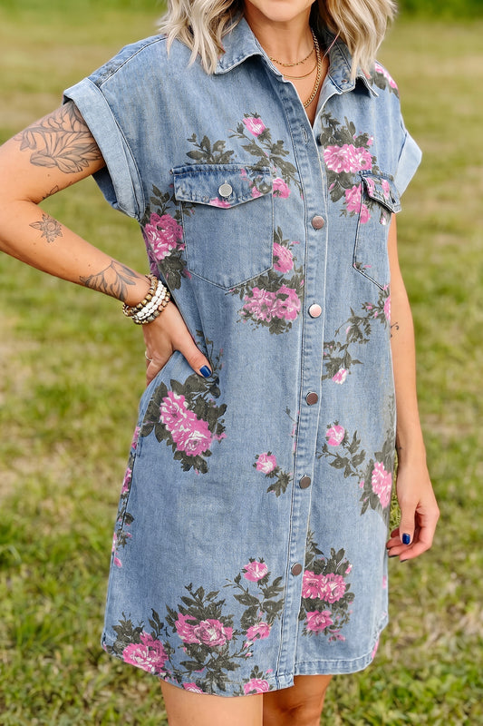Floral Denim Dress