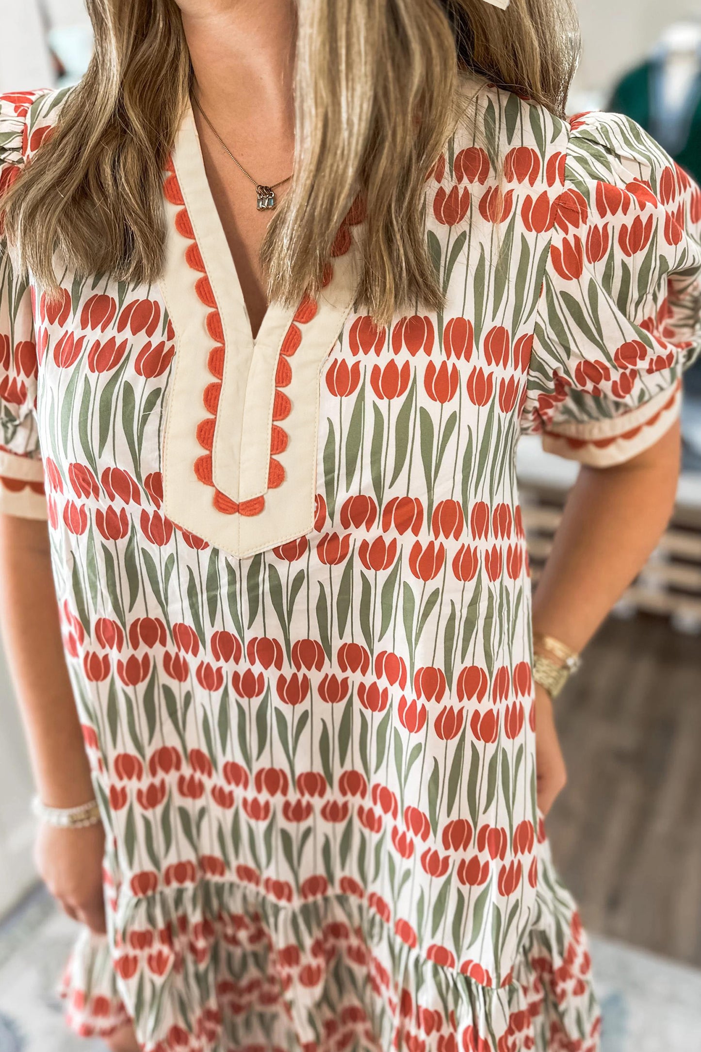 Tulip Print Cotton Dress