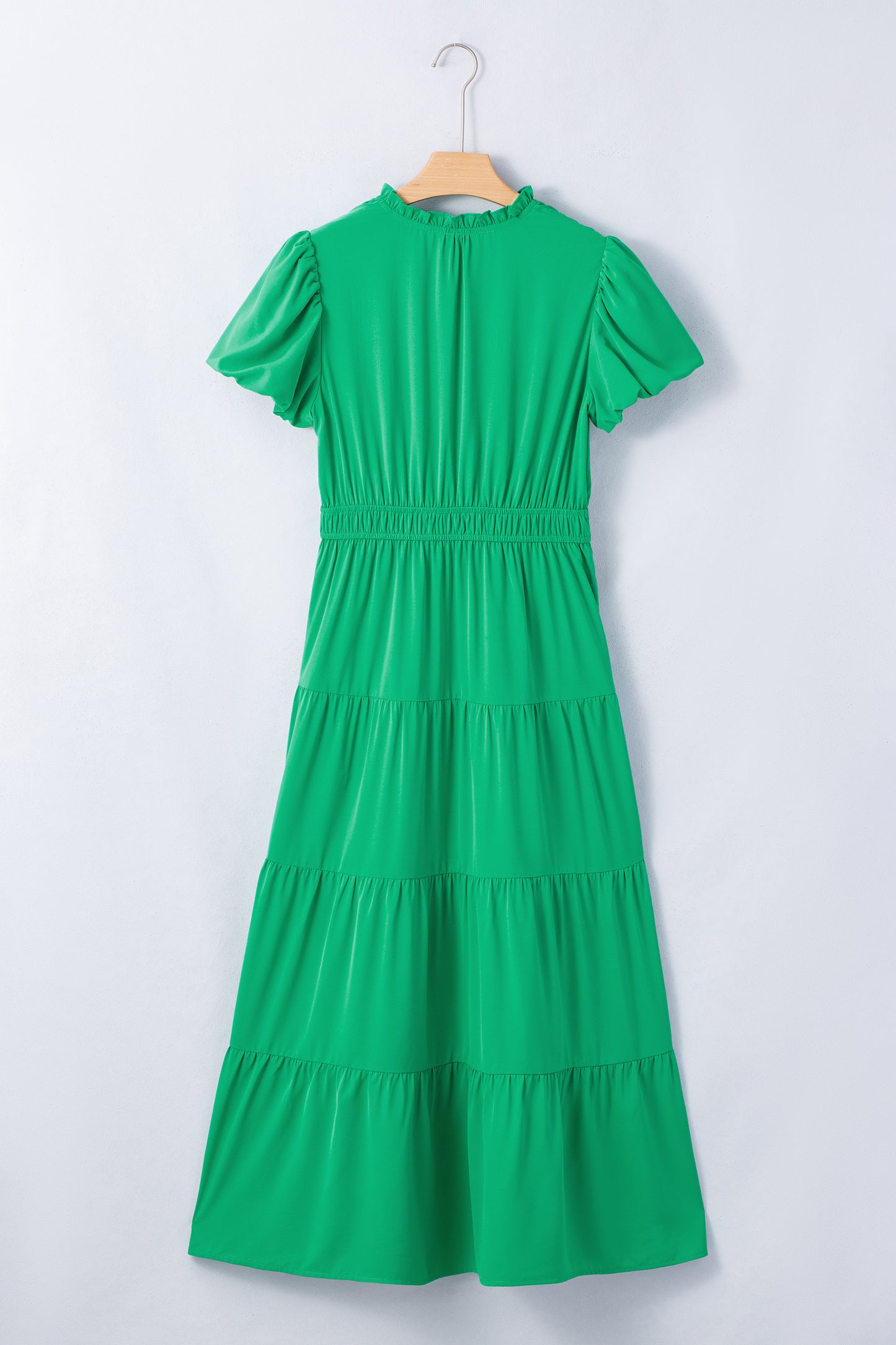 Solid Color V Neck Maxi Dress