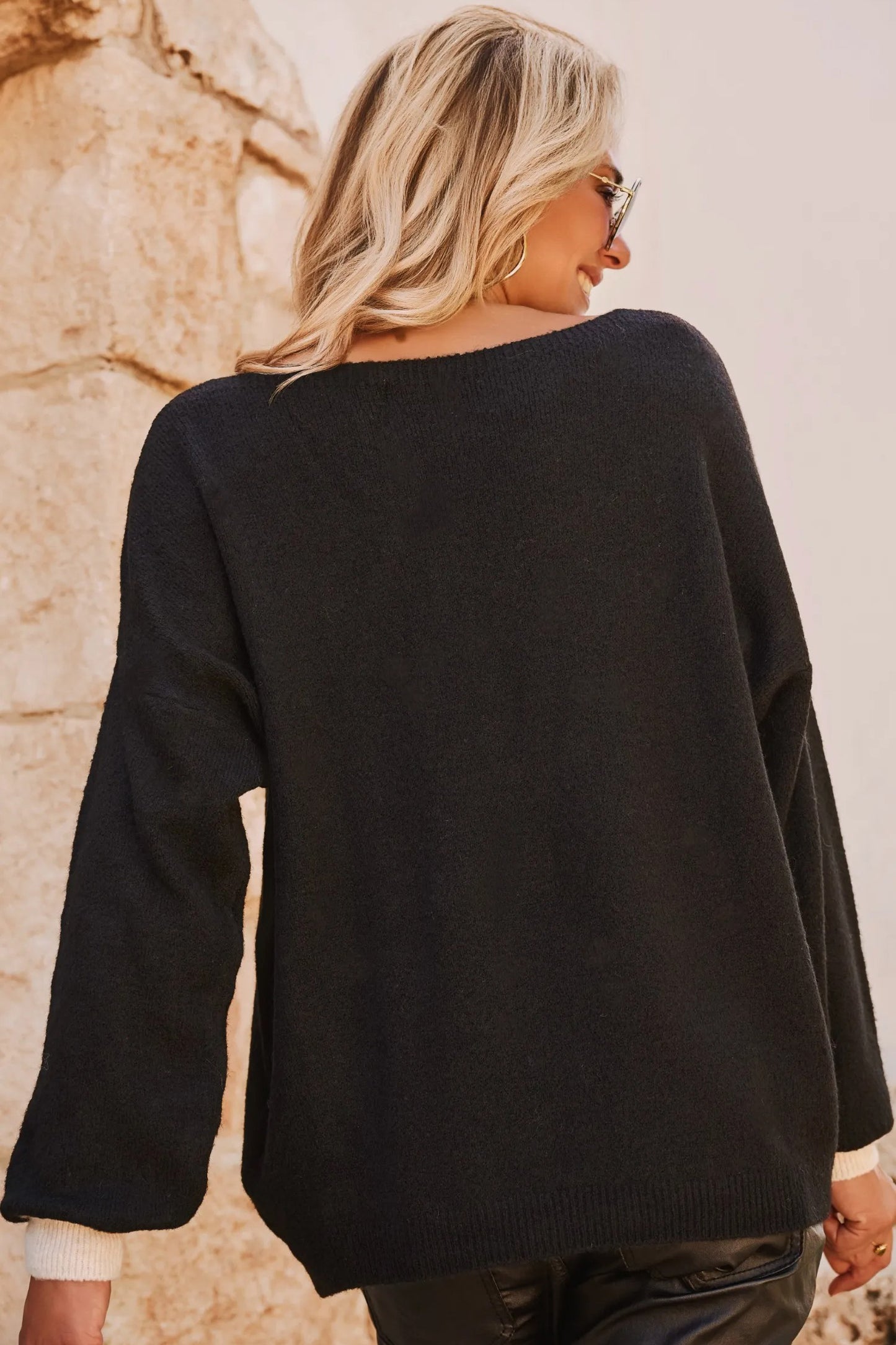 Heart Detail Oversized Sweater